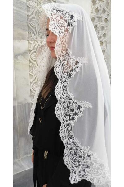 Lady Rio Γαλλική γκιπούρ δαντέλα Mevlüt Shawl Special Day Chiffon Shawl Φουλάρι αρραβώνων Κουτί προίκας