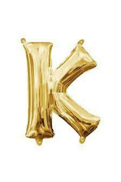 Mercan Star 16" Inch 40 Cm Foil Balloon Gold Color Letter ''K''