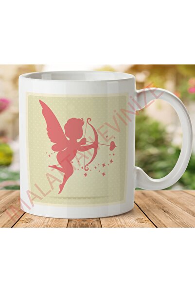 ART HEDİYE كوب مطبوع عليه ملاك الحب على الجانبين