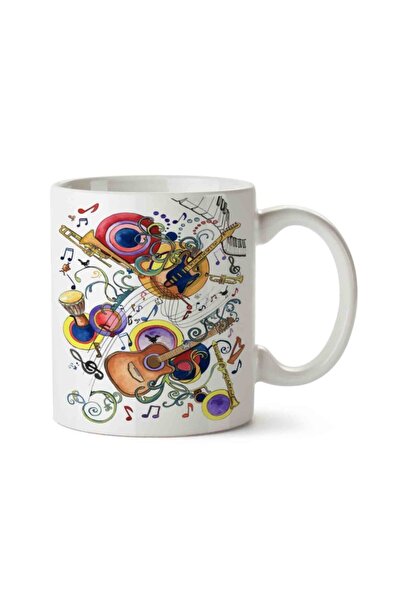 ART HEDİYE أداة الموسيقى جيتار الموسيقى Darbuka Clarinet كوب مطبوع على الجانبين