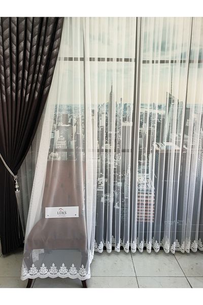 lüks House Luxury Gray Skirt Tulle Curtain Brillant Patterned 8thFrequent Pile 1e 3