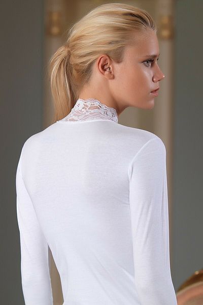Şahinler Sahınler Mb622 - Byl/xl Lace Long Sleeve Undershirt White L-xl