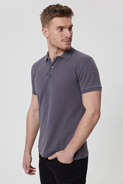 Lee Cooper Ανδρικό μπλουζάκι με λαιμόκοψη πόλο - Anthracite 212 LCM 242023