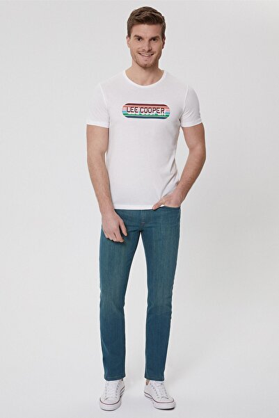 Lee Cooper Erkek Atticus O Yaka T-Shirt Off White 212 LCM 242013