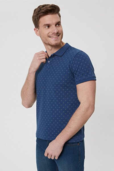 Lee Cooper Ανδρικό μπλουζάκι με γιακά πόλο Indigo 212 LCM 242041