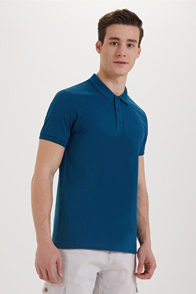Lee Cooper Ανδρικό Twins T-Shirt Pike Polo με λαιμόκοψη Petrol 202 LCM242042