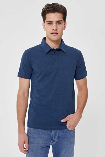 Lee Cooper تي شيرت رجالي برقبة بولو من Daker باللون النيلي 202 LCM242050