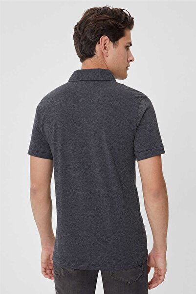 Lee Cooper Ανδρικό μπλουζάκι με γιακά πόλο Anthracite 202 LCM242050