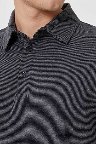 Lee Cooper Ανδρικό μπλουζάκι με γιακά πόλο Anthracite 202 LCM242050