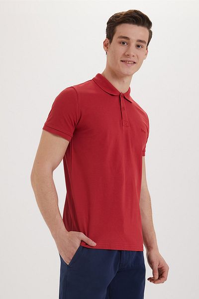 Lee Cooper Men's Twins Pike Polo Neck T-Shirt Red 202 LCM242042