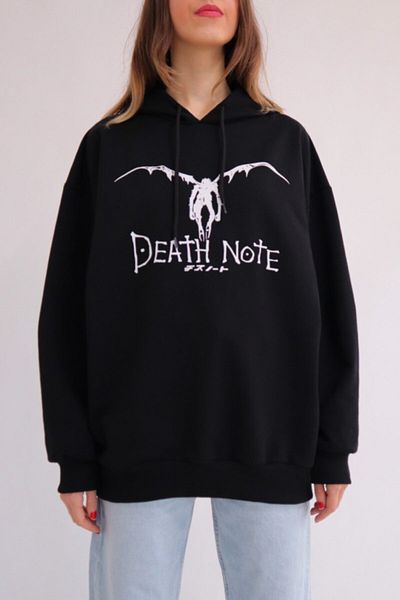 AlpCollection Hanorac din bumbac cu glugă cu model Death Note Ryuk Anime - Mediu