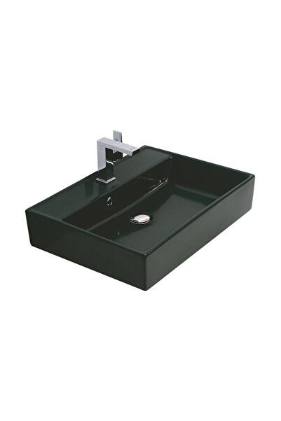 ALVİT Archıtect 45*60 Cm Tezgah Üstü Lavabo Parlak Siyah
