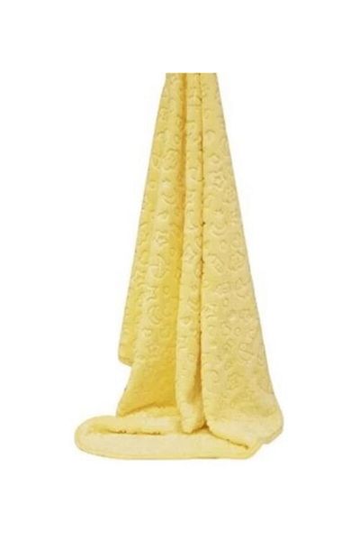 Özdilek Embos Yellow Plush Baby Blanket 100x120 Cm