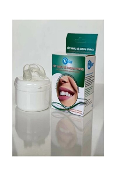 RABIR Çift Taraflı Diş Sıkma Diş Gıcırdatma Aparatı Silikon Dişlik Bruksizm Dişliği Gece Plağı