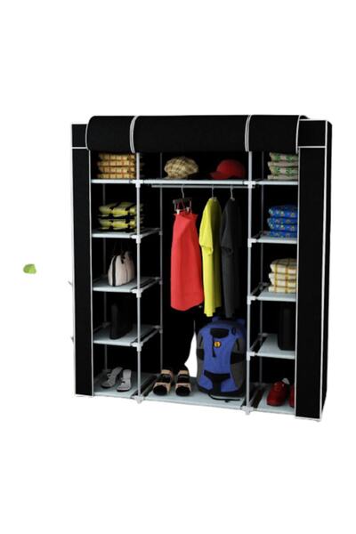 Trioport Çelik Profilli Çift Yandan Raflı Bez Dolap