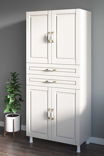 Rabi Çok Amaçlı Country 4 Kapaklı 2 Çekmeceli Gardırop