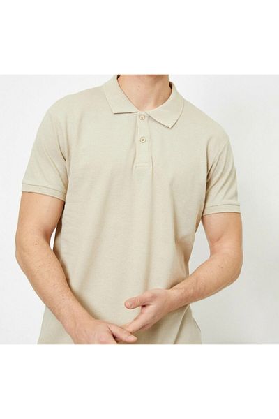Dragora Tricou cu mânecă scurtă, bej crem, pentru adolescenți, liceu, școală, Lacos, cu gât polo