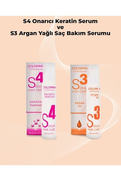 Colorinn S3 Argan Oil Hair Care Serum 100 ml and S4 Repairing Keratin Serum 100 ml Hair Care Set