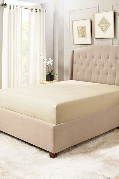 AsyaHome Fitted Sheet Single - Cream 100x200cm
