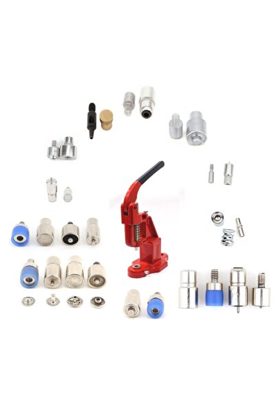 tuhafiyecimiz Tulumba Presi Kuş Gözü Çıt Çıt Rivet Çakma Düğme Kaplama Makinası (13 Kalıplı Büyük Set)