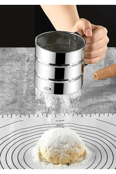 afifehome Silicone Large Size Dough Rolling Mat 45x65 and 250gr Capacity Flour Sugar Sieve