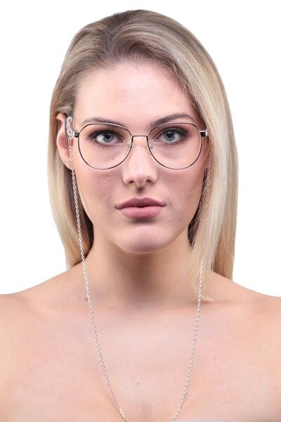 Lal سلسلة نظارات نسائية بسيطة رفيعة Sf235 فضية