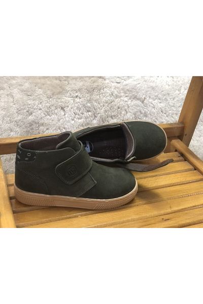 Mini Angel Baby Kids Real Leather Ορθοπεδικές Κοντές Μπότες Velcro