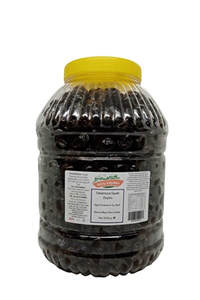 Karşı Köyden Taş Baskı Doğal Fermente Salamura Siyah Zeytin (3500GR - PET KAV...