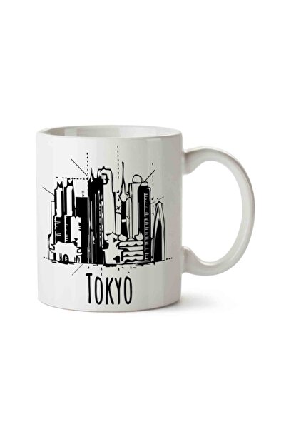 ART HEDİYE كوب مطبوع عليه وجهين من Tokyo City Skyline Cool Japan Souvenir