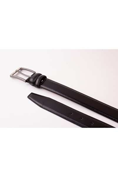 dericom 3.5 Cm %100 Hakiki Deri Çift Kat Dikişli Kumaş Kemeri-siyah- Takım El...