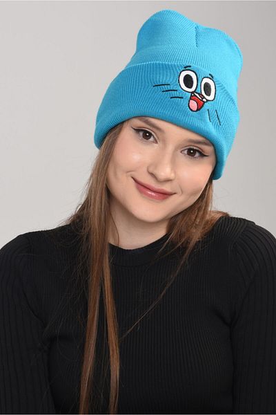 Orçun Özkarlıklı Unisex Blue Gumball Corded Lycra Knitwear Beret