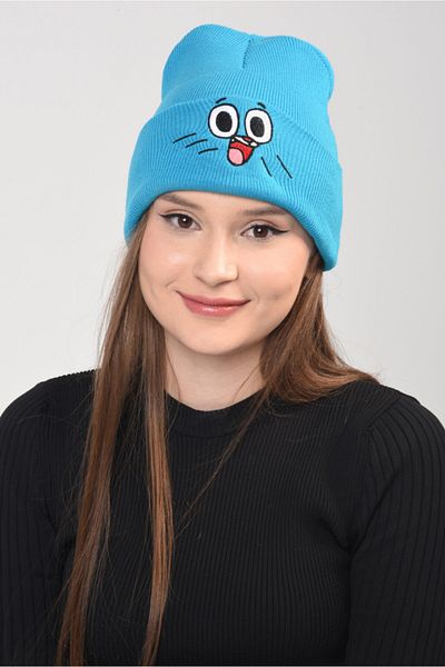 Orçun Özkarlıklı Unisex Blue Gumball Corded Lycra Knitwear Beret