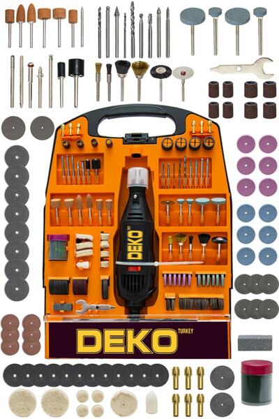 DEKO TURKEY Dekoturkey 400watt Devir Ayarli 300parça Hobi Gravür Seti El Motoru Mini Taşlama Seti Dkt-300pc