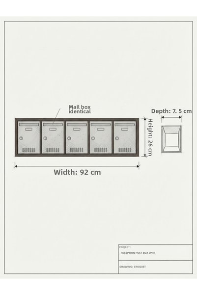 Macrostar Metal Mailbox Set of 5 Blocks (Coffee-Grey)