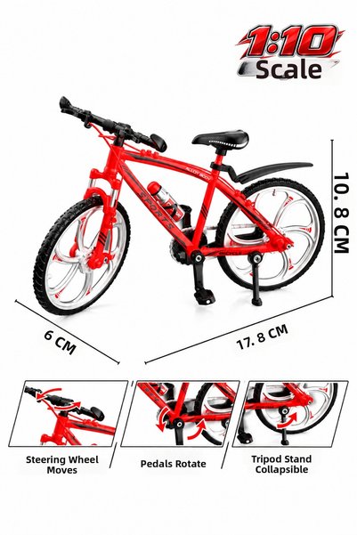 TUENGİ STORE 1:10 Scale Metal Toy Mountain Bike Decorative Metal Bicycle Model 18 cm