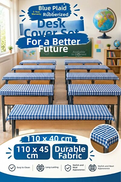 ALTINPAMUK 5 Pieces School Desk Cover Elastic Tablecloth Stain-Resistant Fabr...