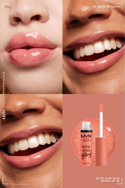 NYX Professional Makeup ملمع شفاه باتر جلوس بلينغ لامع - 02 دريب أوت