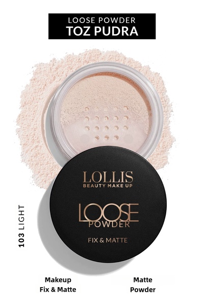 Lollis Loose Powder Transparent Powder Matte Finish Makeup Fixer Mattifying P...