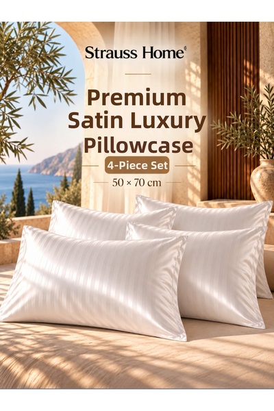 Strauss HOME Față de pernă din satin premium lux cu fermoar ascuns 50x70 cm S...