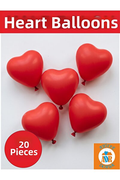 Atölye Doruk 20 Pcs Heart Balloon Birthday Balloon Set-Valentine's Day Balloo...