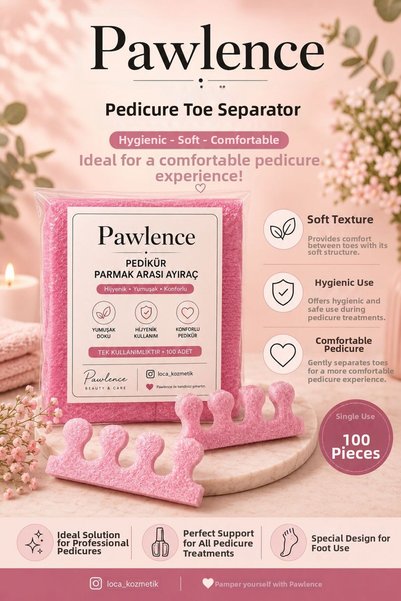 PAWLENCE Pedicure Slippers - Pedicure Slippers - Pedicure Toe Cover - Body Peeling Set of 4