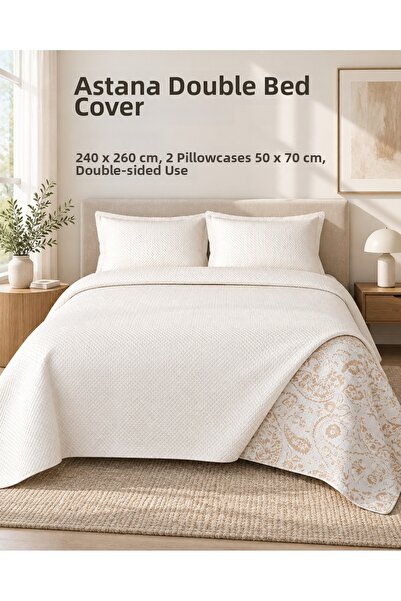 la lune home طقم غطاء سرير أستانا نوبوك مزدوج الجوانب مقاس كبير 240x260 سم مع...