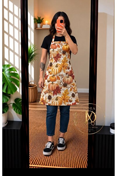 DORA ATELIER TEKSTİL مريلة مطبخ من مجموعة بامبوكن، نوع الجزار، ثلاثية الأبعاد...