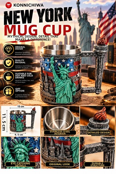 FG KONNİCHİWA New york statue of liberty mug – 3d decorative design