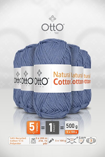 OTTO LINE ΦΥΣΙΚΟ ΒΑΜΒΑΚΙ • Μπλε Ποδιά (6045) • Συσκευασία 5 τεμαχίων × 100 γρ...