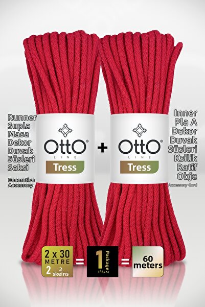 OTTO LINE TRESS • Roșu (5024) • Pachet de 2 × 30 m / 500 gr • 6 mm • Șnur din...