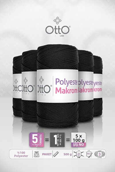 Generic Brand ΠΟΛΥΕΣΤΕΡ ΜΑΚΡΟΜΕ • Μαύρο • Συσκευασία 5 τεμαχίων × 100 γρ / 10...