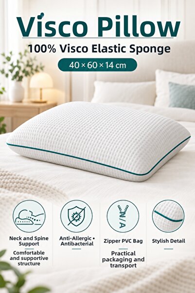 MixCotton Home Orthopedic Visco Pillow with Bag 40X60X14 cm