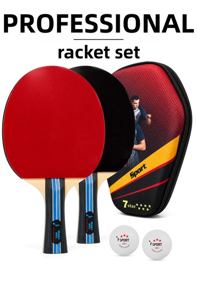Telvesse Professional Table Tennis Racket Set with Bag 2 Rackets 2 Balls R409