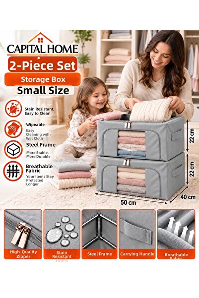 Capital Home طقم حقائب متعدد الأغراض مكون من قطعتين بهيكل فولاذي + نافذة شفاف...